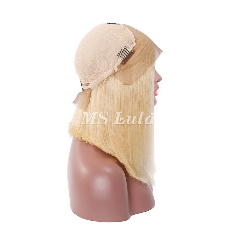 13x4 613 Blonde Color Straight BOB Lace Front Wig - 图片 9